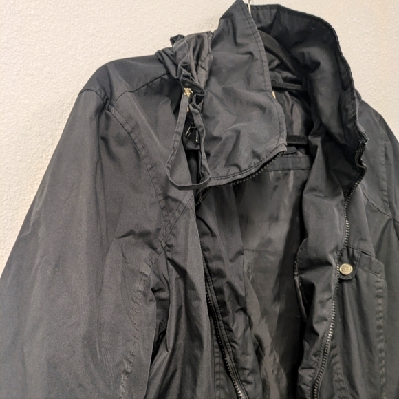 Weather Tamer Women's Black Raincoat Jacket sz 1X Removable Hood - Picture 9 of 10